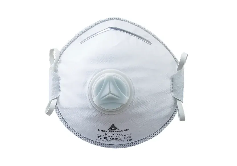 Masca protectie respiratorie de unica utilizare cu supapă, culoarea alb, M1100V, Delta Plus