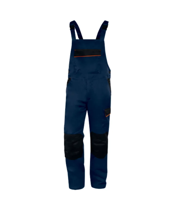 Pantaloni salopetă bleumarin din poliester și bumbac, 235 g/m², Delta Plus