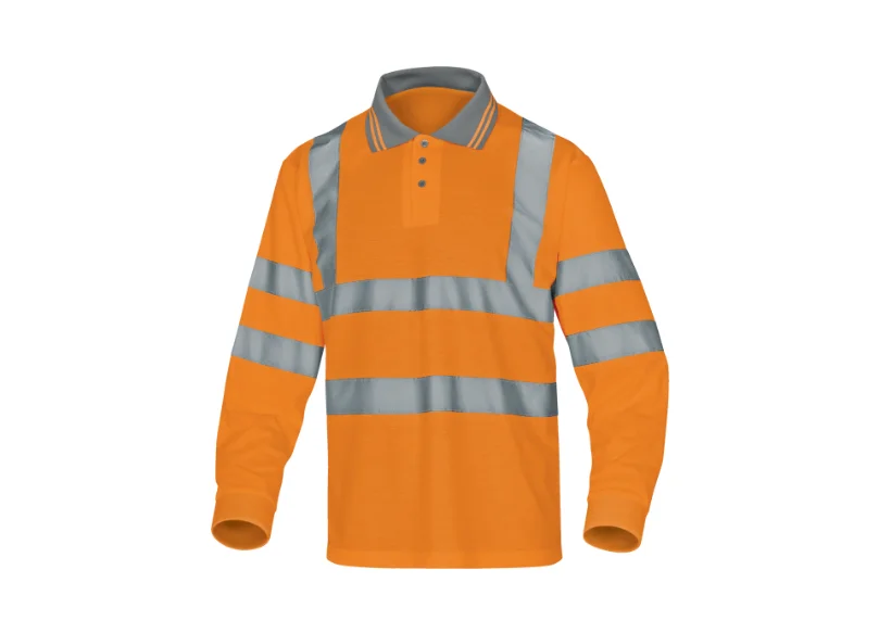 Tricou polo reflectorizant cu maneci lungi, Meteor, culoarea portocaliu - Delta Plus