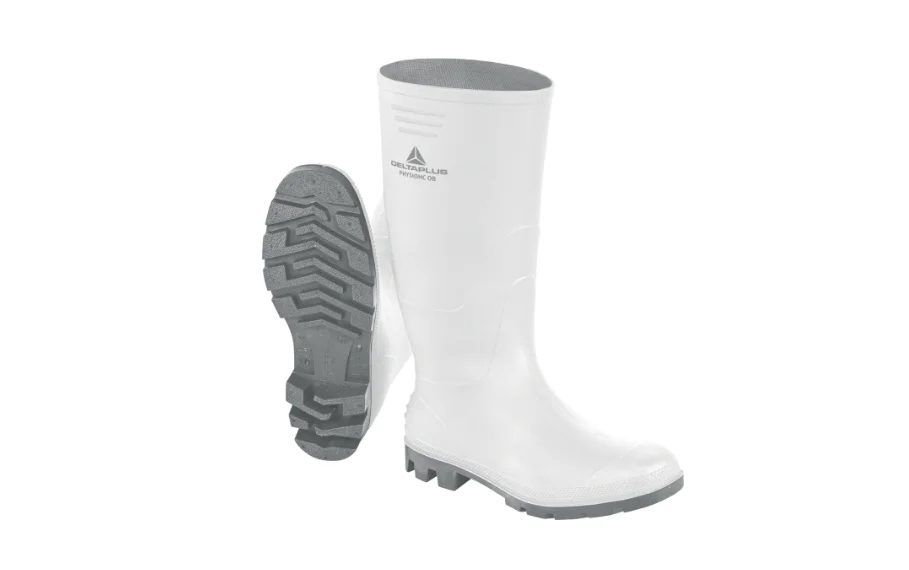 Cizme de lucru confortabile din PVC, PHYSIOHC OB SRA, culoarea alb