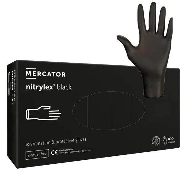 Manusi horeca negre de unica folosinta, culoarea negru, din nitril, Nitrylex Black
