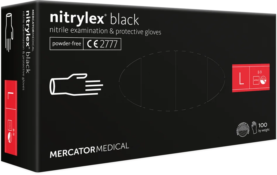 Manusi horeca negre de unica folosinta, culoarea negru, din nitril, Nitrylex Black