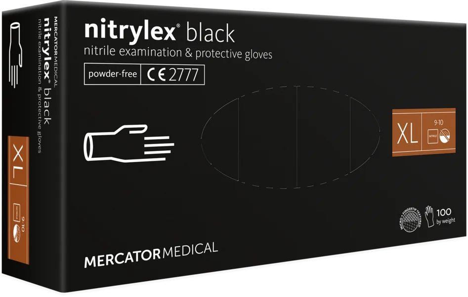Manusi horeca negre de unica folosinta, culoarea negru, din nitril, Nitrylex Black