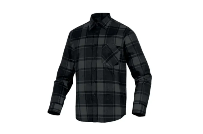 Cămașă de lucru din flanel 100% care îmbină stilul și căldura, culoarea gri, RUBY