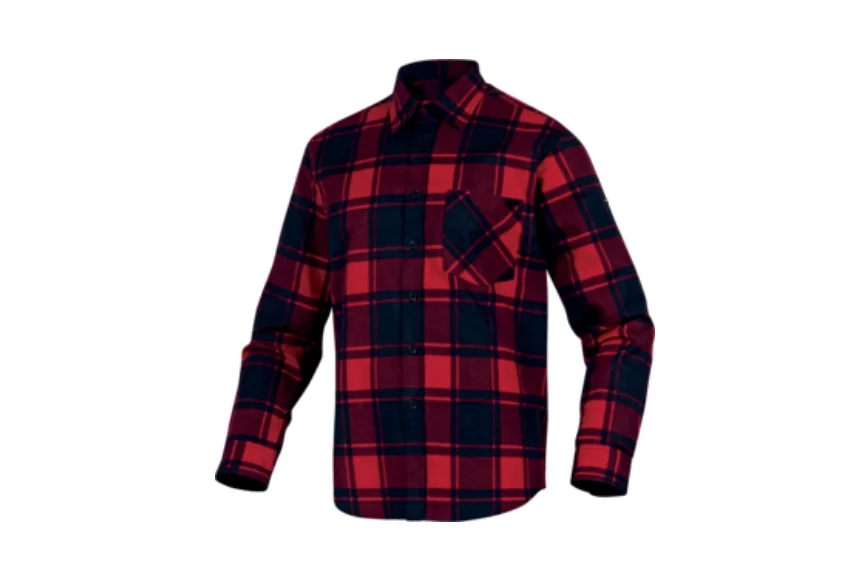 Cămașă de lucru din flanel 100% care îmbină stilul și căldura, culoarea rosu, RUBY