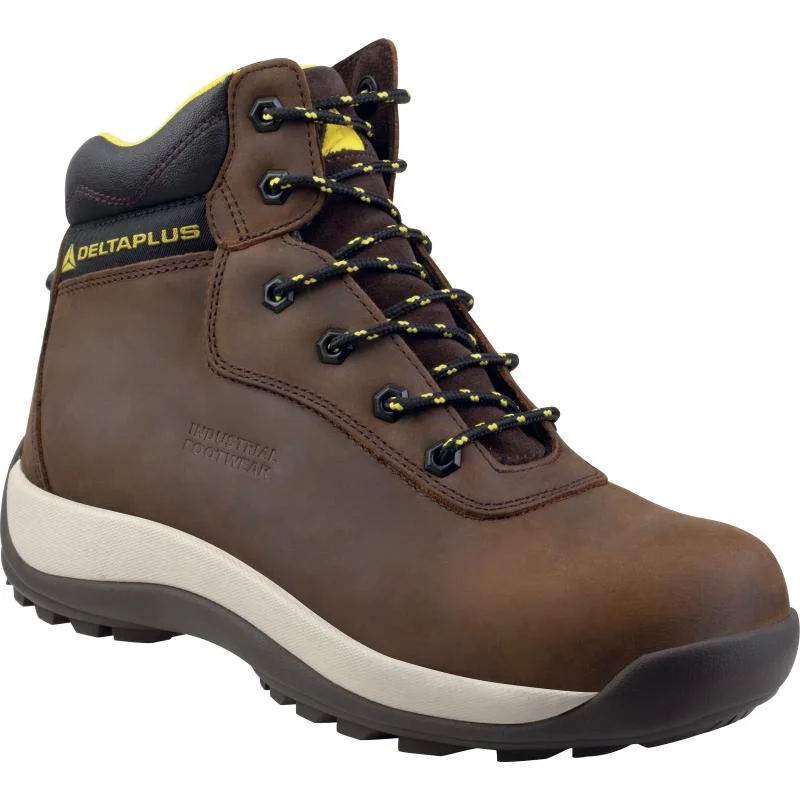 Bocanci de protecție cu bombeu si lamela antiperforatie, S3 SRC, Delta Plus Saga, culoarea bej