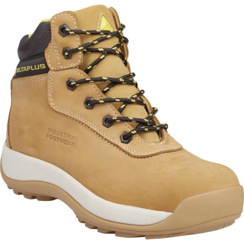 Bocanci de protecție cu bombeu si lamela antiperforatie, S3 SRC, Delta Plus Saga, culoarea bej