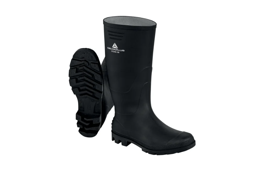 Cizme de lucru uz general confortabile și ușoare din PVC, STONE OB FO, culoarea negru