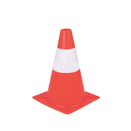 Con de semnalizare alb, culoarea multicolor, roșu, 30 cm intaltime, CVM