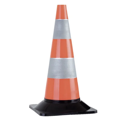 Con de semnalizare reflectorizant, culoarea multicolor, alb, roșu, 50 cm inaltime T168