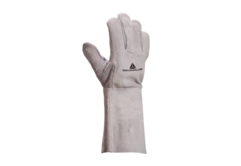 Manusi de sudura din piele groasa, culoarea gri, pentru industria grea, TC716 Delta Plus