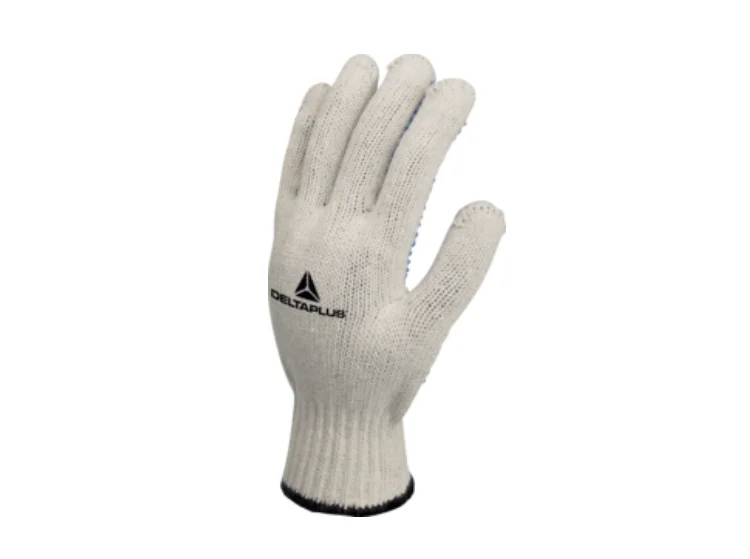 Manusi protectie mecanica cu pini pentru aderenta sporita, culoarea alb, Delta Plus