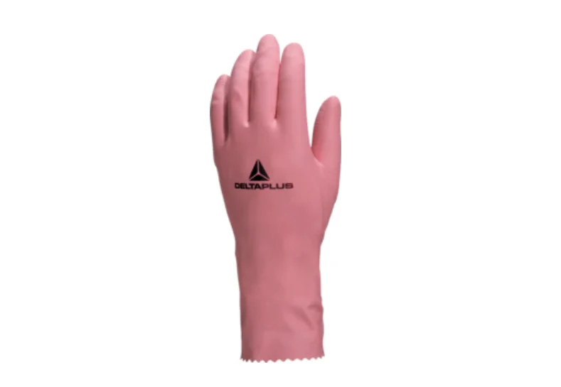 Manusi de protectie chimica rezistente la substante usor agresive, culoarea roz, VE210