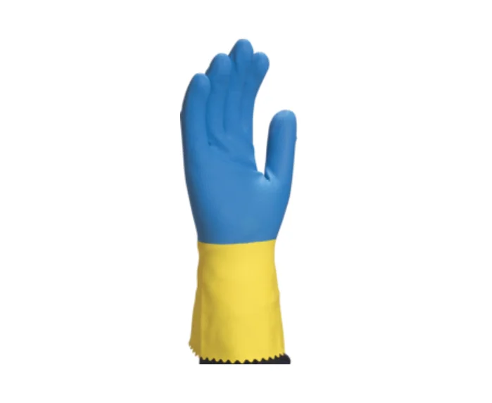 Manusi de protectie chimica DUOCOLOR VE330, culoarea albastru, Delta Plus