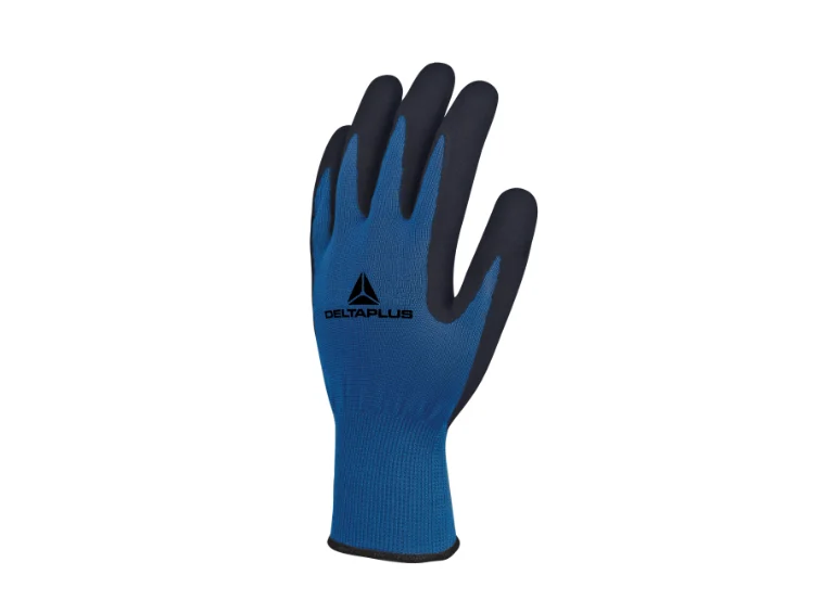 Manusi protectie mecanica pentru medii uleioase, culoarea albastru, VE631 Delta Plus