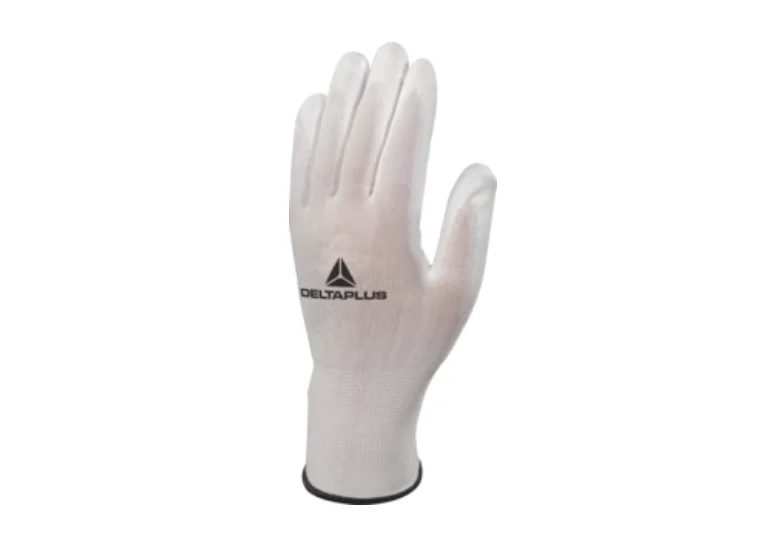 Manusi protectie mecanica pentru medii uscate, culoarea alb, VE702 Delta Plus