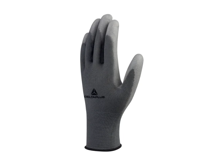 Manusi protectie mecanica cu poliuretan in palma, culoarea gri, VE702GR, Delta Plus