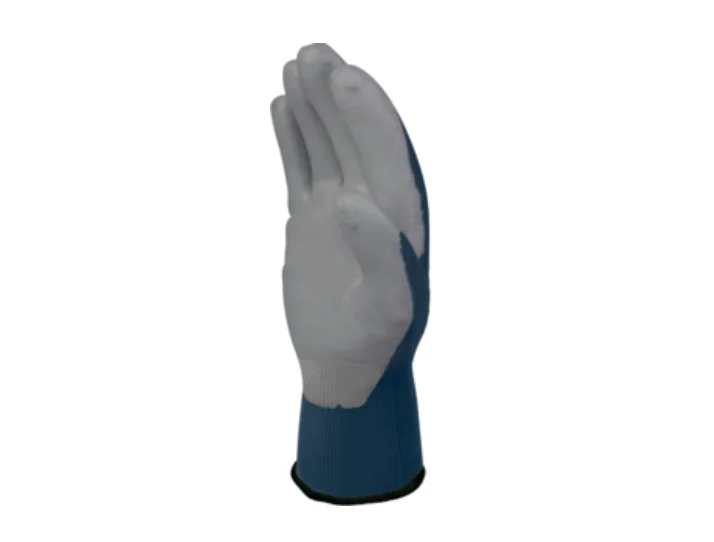 Manusi cu poliuretan in palma, culoarea albastru, de protectie, VE702GREEN, Delta Plus