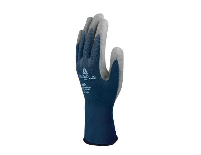 Manusi cu poliuretan in palma, culoarea albastru, de protectie, VE702GREEN, Delta Plus
