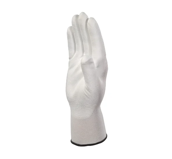 Manusi de protectie Delta Plus VE702P, culoarea alb, impregnate in poliuretan