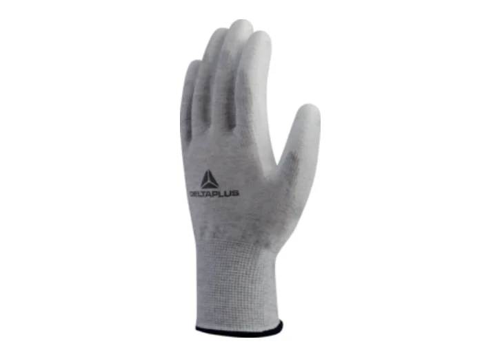 Manusi protectie mecanica, culoarea gri, tactile, cu proprietati electrostatice ESD, Delta Plus