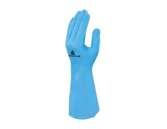 Manusi protectie chimica pentru industria alimentara, culoarea albastru, NITREX VE830