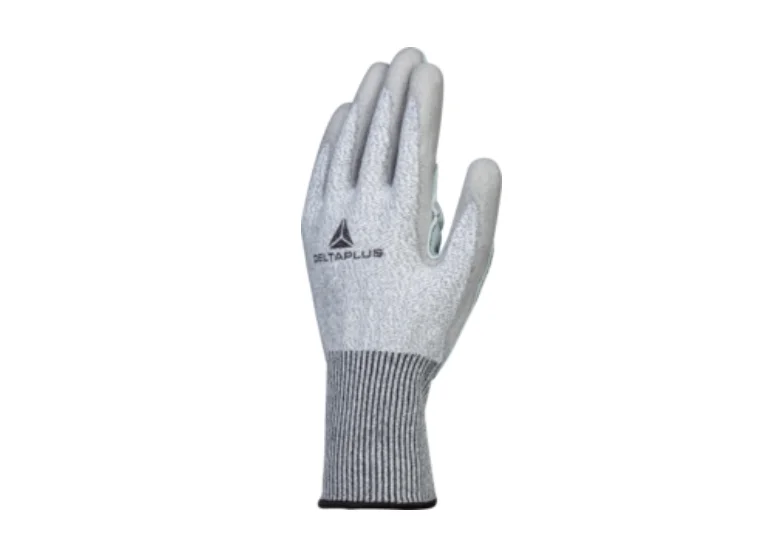 Manusi antitaiere cu strat de piele in palma, culoarea gri, VENICUT5X1, Delta Plus