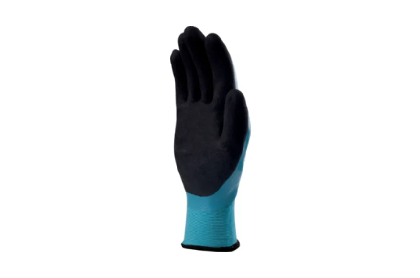 Manusi protectie cu nitril rezistente la apă, pentru medii uleioase, culoarea albastru - WET & DRY VV636BL